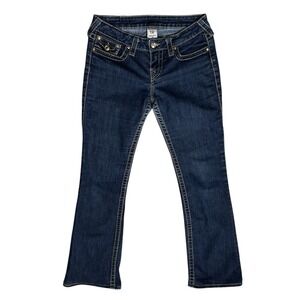 Vtg TRUE RELIGION Becky Bootcut Jeans Women 29 Flap Pockets Stretch WLH564VP USA